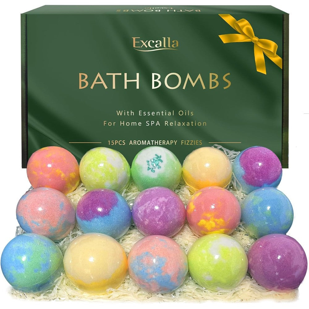 Excalla handmade bubble bath bombs gift set front view