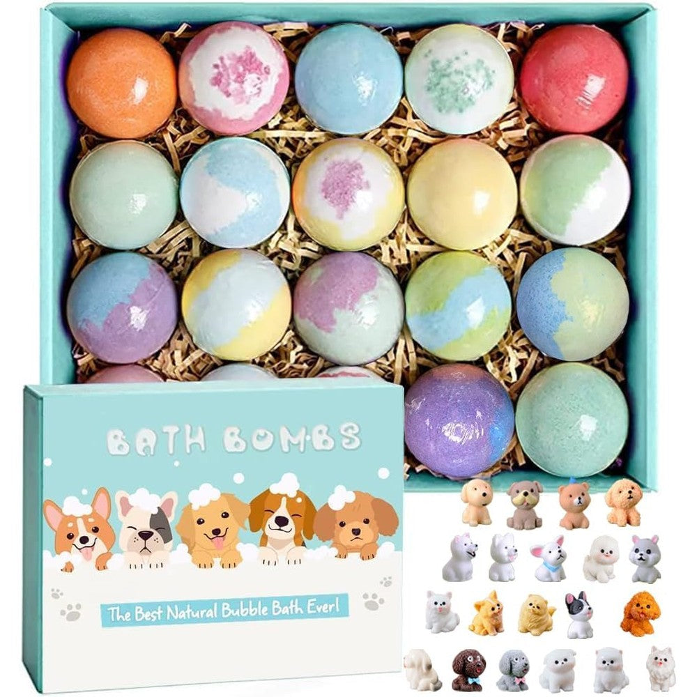 Kottke kids organic surprise bath bombs front view of the 20 pack gift box packaging
