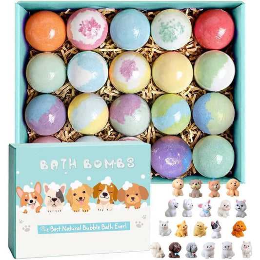 Kottke kids organic surprise bath bombs front view of the 20 pack gift box packaging