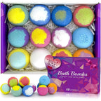 Muran Shower bath bombs gift set front view with purple box