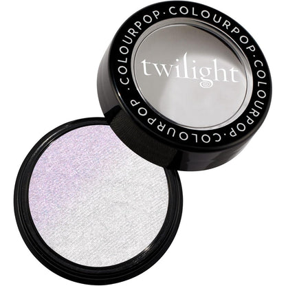 ColourPop x Twilight Super Shock Highlighter Meadow front view open packaging showing lavender powder