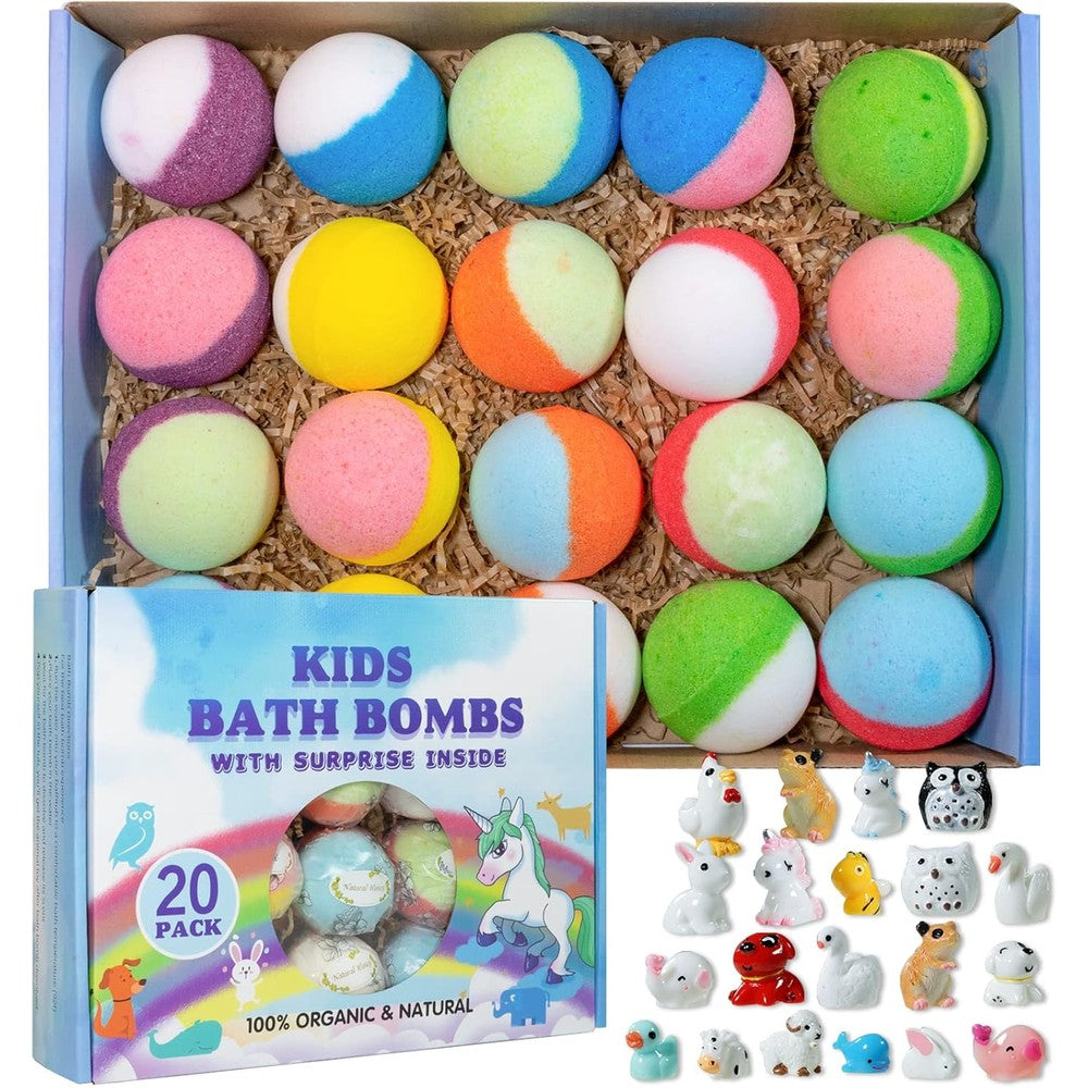 Yekery kids bath bomb gift set front view box packaging