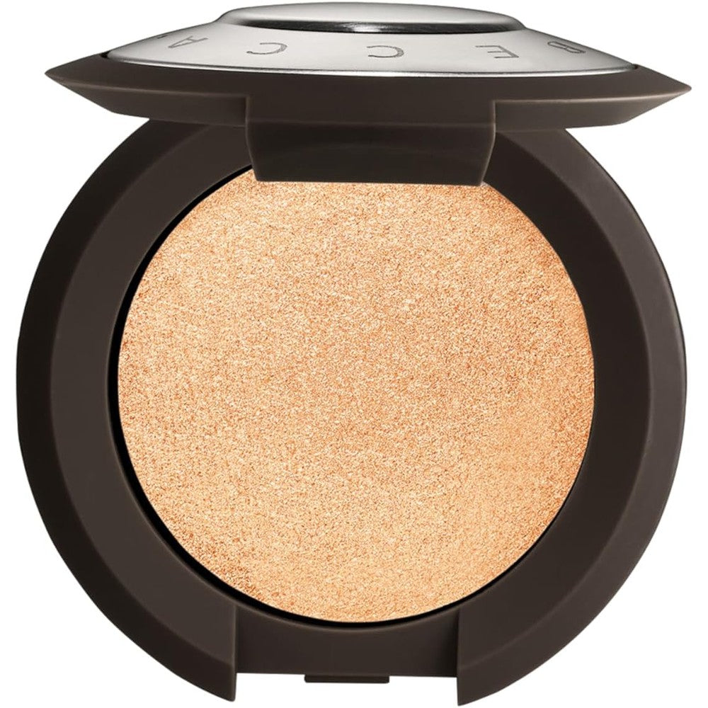Smashbox X BECCA Shimmering Skin Perfector Pressed Highlighter in Champagne Pop front view professional cosmetic photography