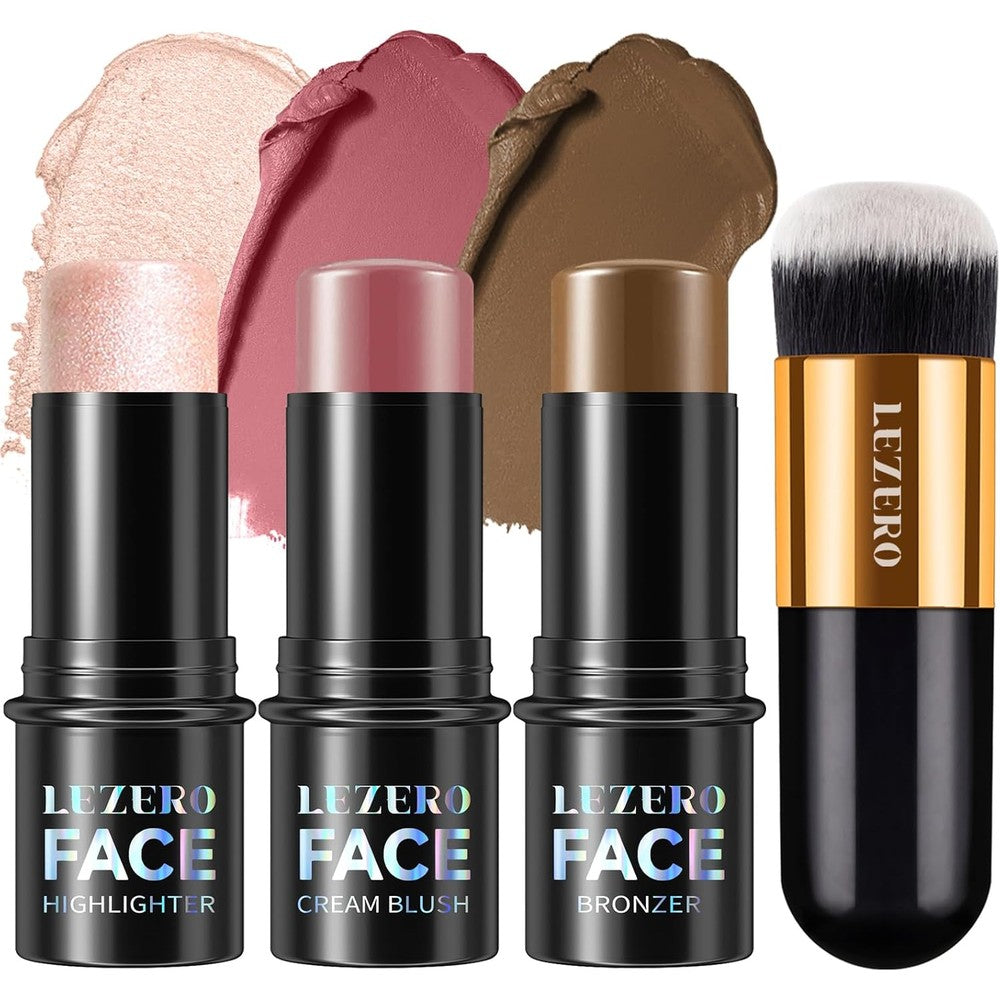 Lezero 3Pcs Contour Stick Makeup Kit front view packaging