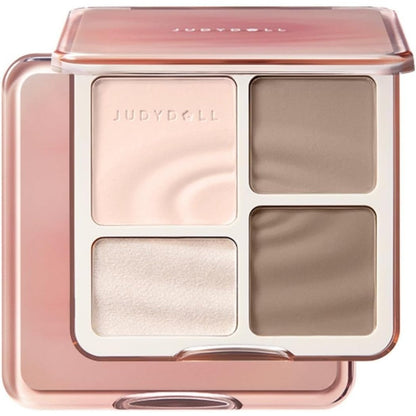 Judydoll Highlight And Contour Palette 01 Wave Shadow front view compact showing four color grids