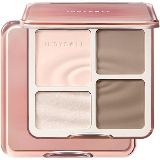 Judydoll Highlight And Contour Palette 01 Wave Shadow front view compact showing four color grids