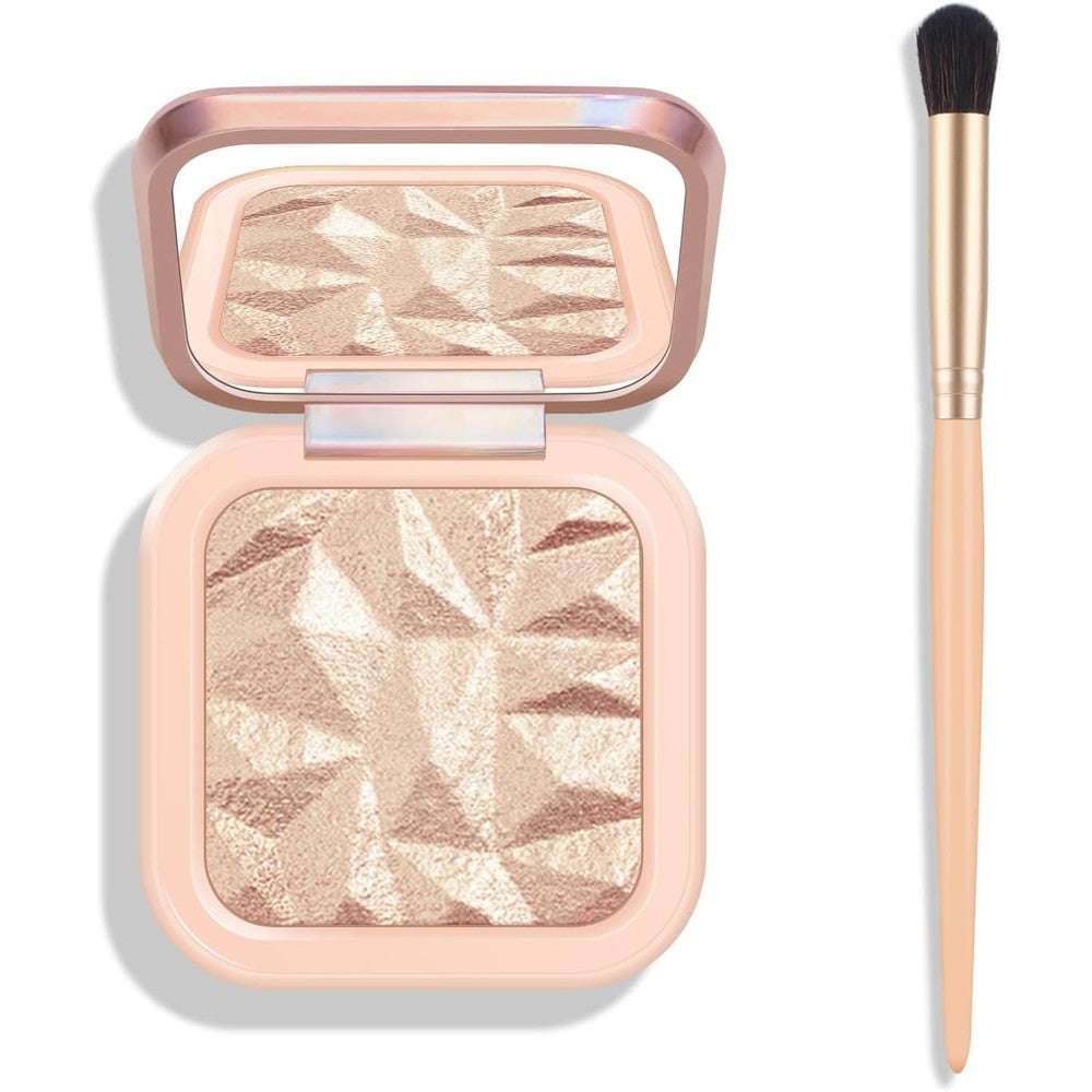 KYDA Face Highlighter Palette front view showcasing the Sun Glow geometric shimmer baked powder compact.