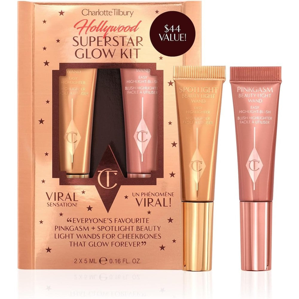 Charlotte Tilbury Hollywood Superstar Glow Kit front view packaging