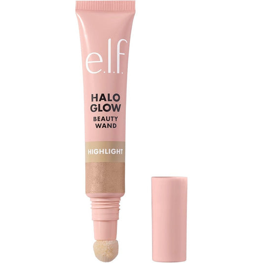e.l.f. Halo Glow Highlight Beauty Wand in Champagne Campaign showing the cushion tip