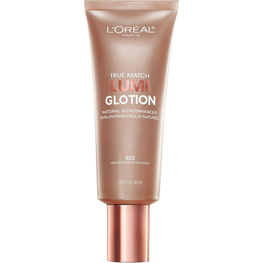 L'Oreal Paris True Match Lumi Glotion 903 Medium Glow front view liquid highlighter tube
