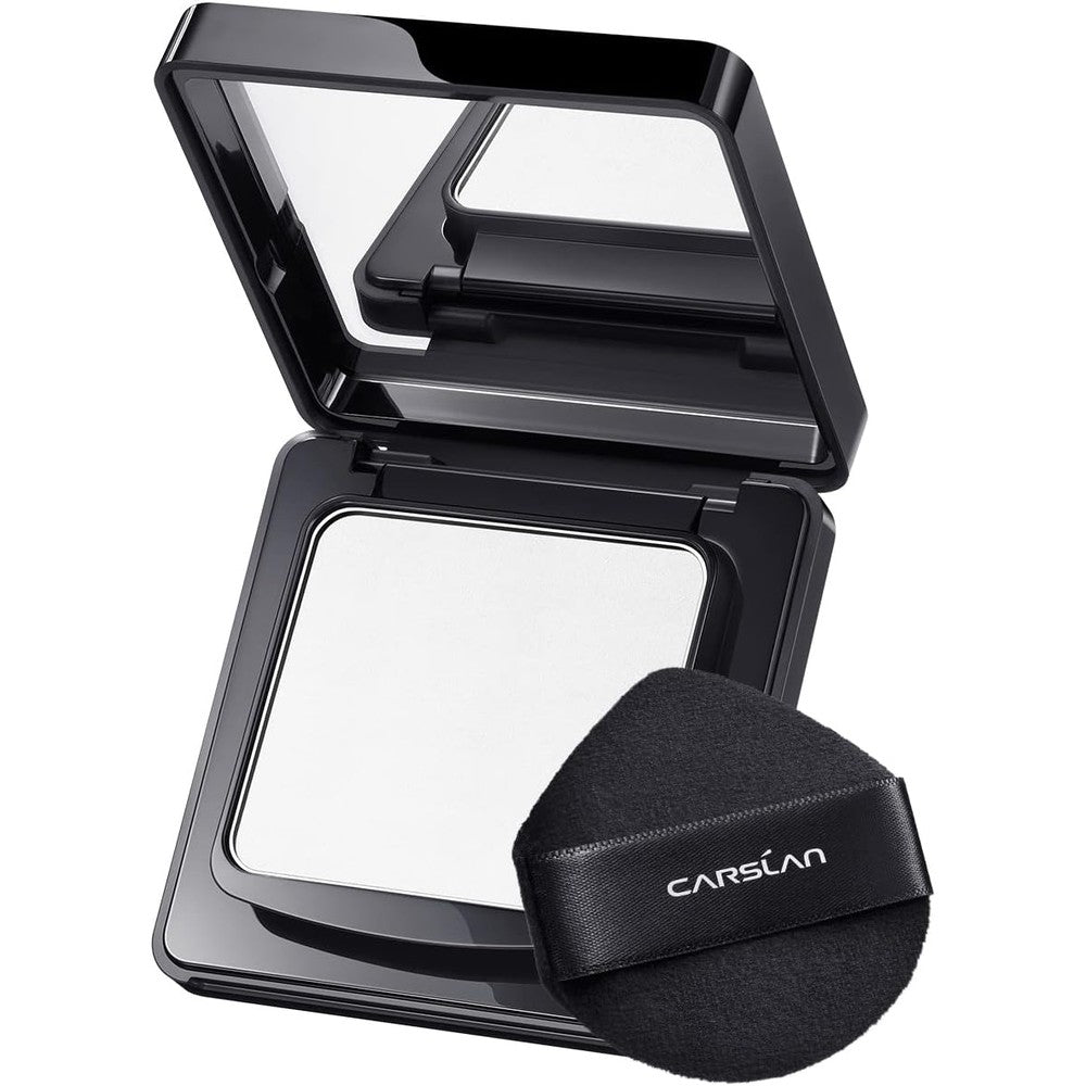 Carslan Waterproof Face Pressed Powder Compact front view with puff