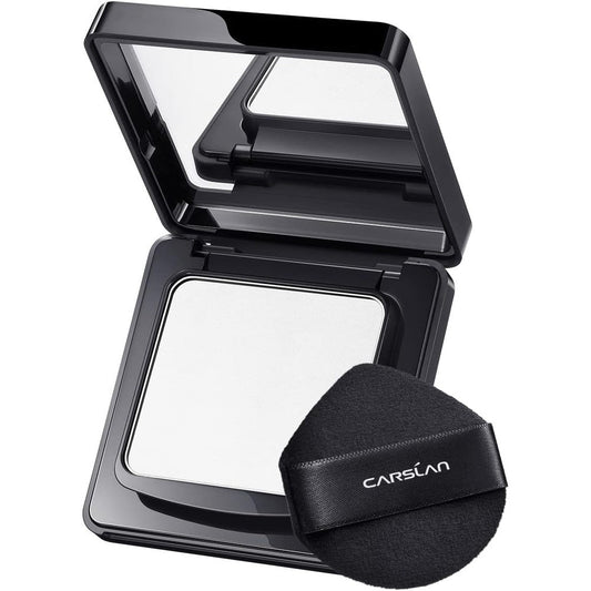 Carslan Waterproof Face Pressed Powder Compact front view with puff