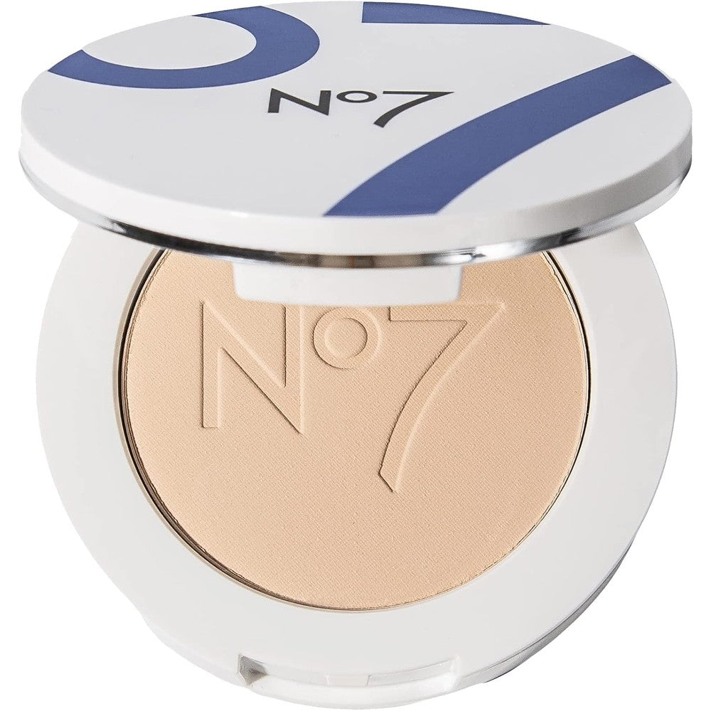 No7 Lift and Luminate Triple Action Powder Light front view compact