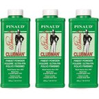 Clubman Pinaud Finest Powder front view bottle showcasing classic branding.