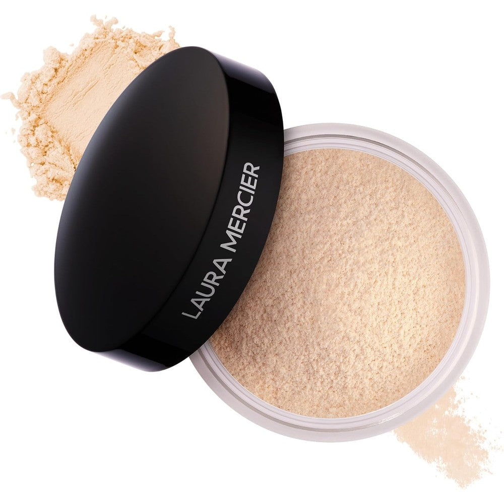 Laura Mercier translucent loose setting powder front view jar