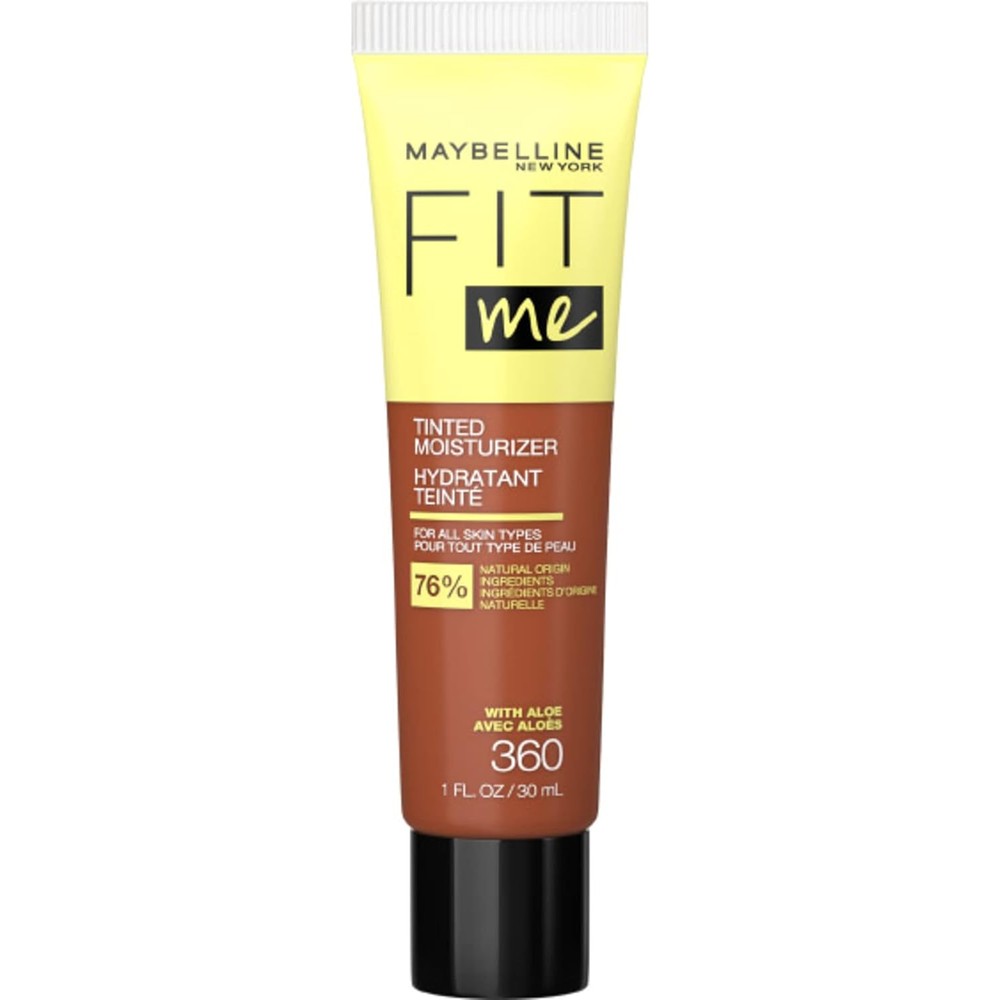 Maybelline Fit Me Tinted Moisturizer shade 360 front view cosmetic bottle