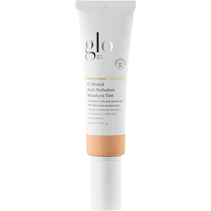 Glo Skin Beauty C-Shield Anti-Pollution Moisture Tint front view of tube packaging for radiant daily skin protection.
