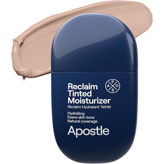APOSTLE Reclaim Tinted Moisturizer for Men 11 Mobay front view of the one fluid ounce bottle.