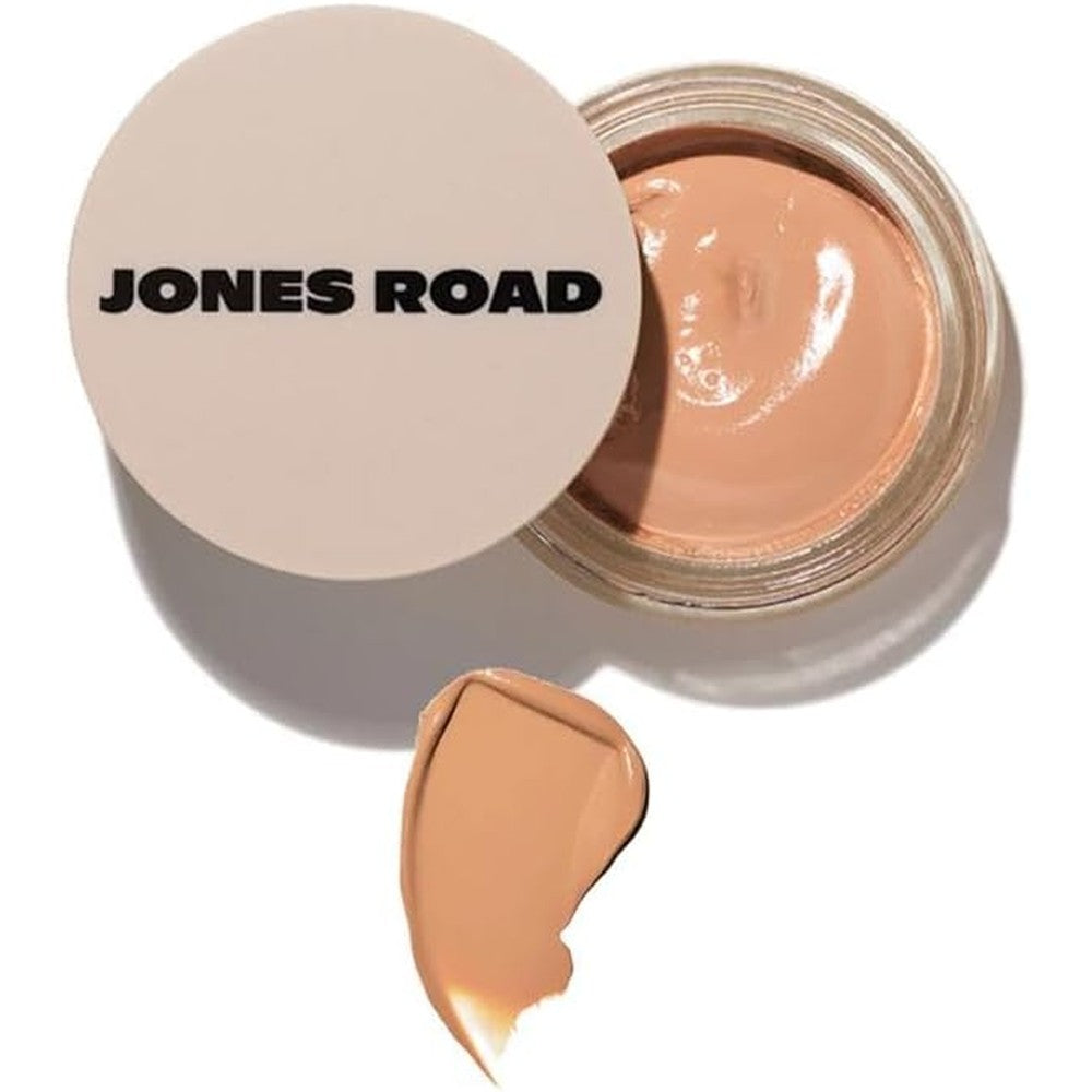 Jones Road Beauty Tinted Moisture Balm What The Foundation Beige shade jar front view natural look makeup