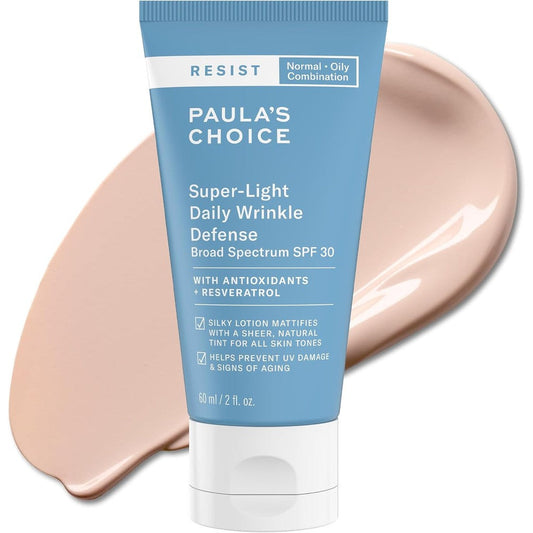 Paula's Choice RESIST Super-Light Daily Wrinkle Defense Mineral Sunscreen front view bottle on a plain background