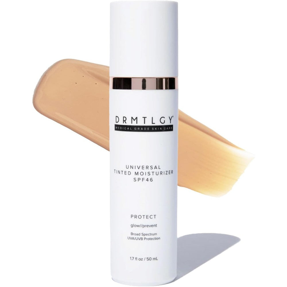 Drmtlgy Universal Tinted Moisturizer SPF 46 front view bottle