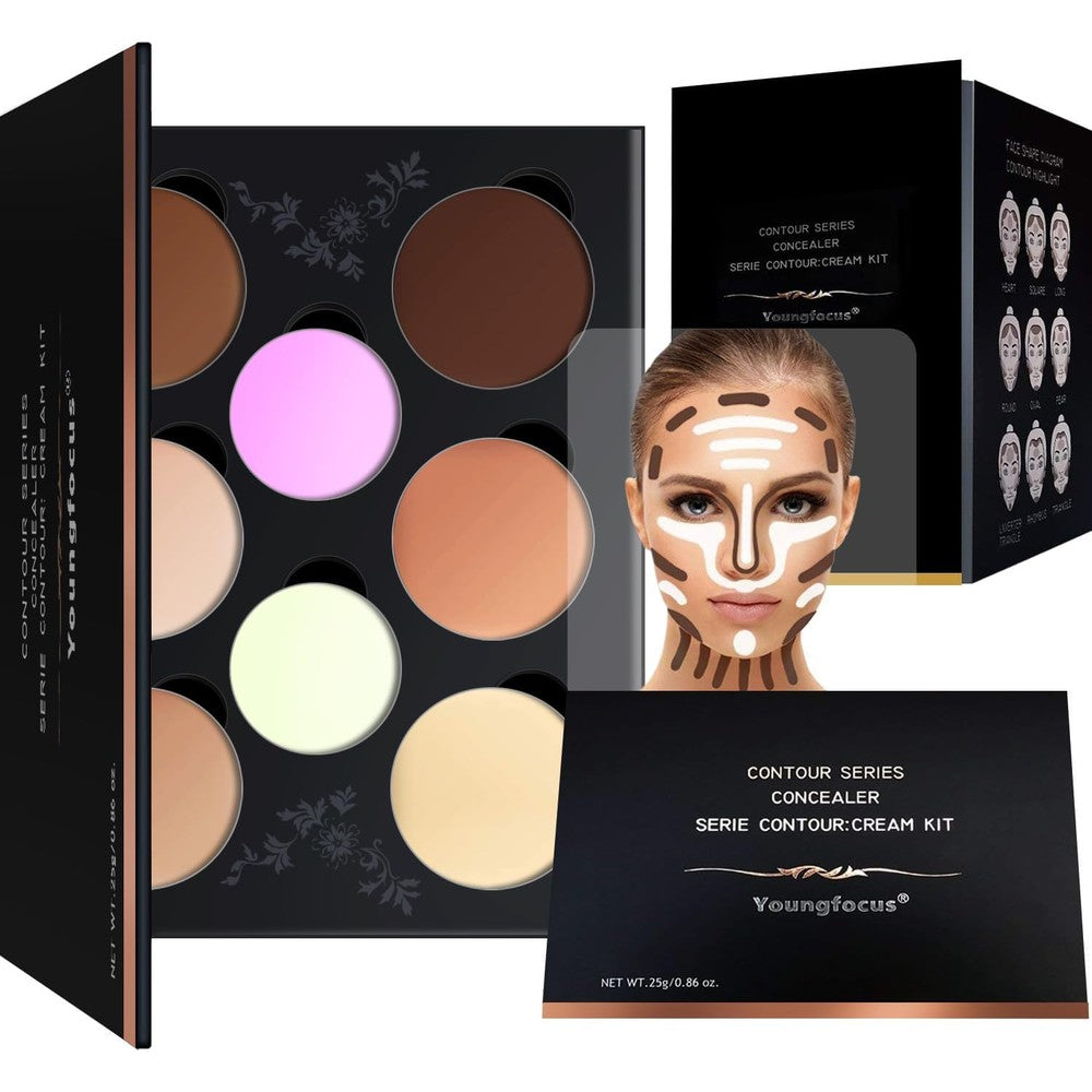 Youngfocus cosmetic cream contour palette front view makeup kit