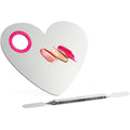 Luxspire stainless steel heart makeup mixing palette front view