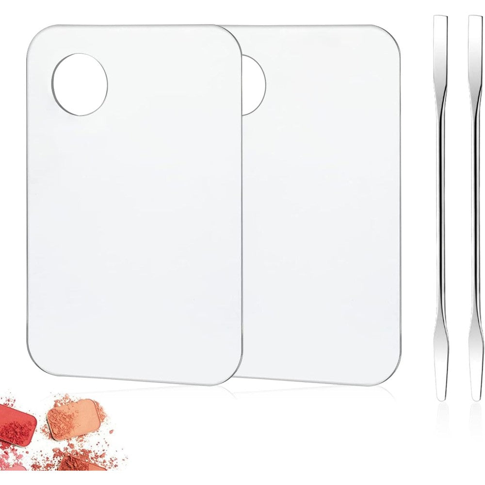 Vin Beauty acrylic cosmetic palette and spatula set front view