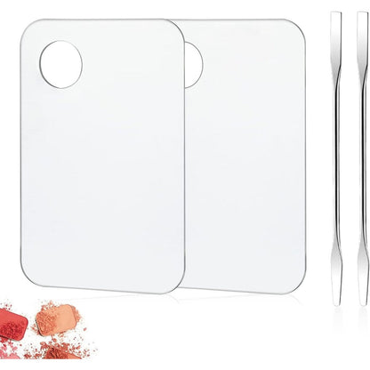 Vin Beauty acrylic cosmetic palette and spatula set front view