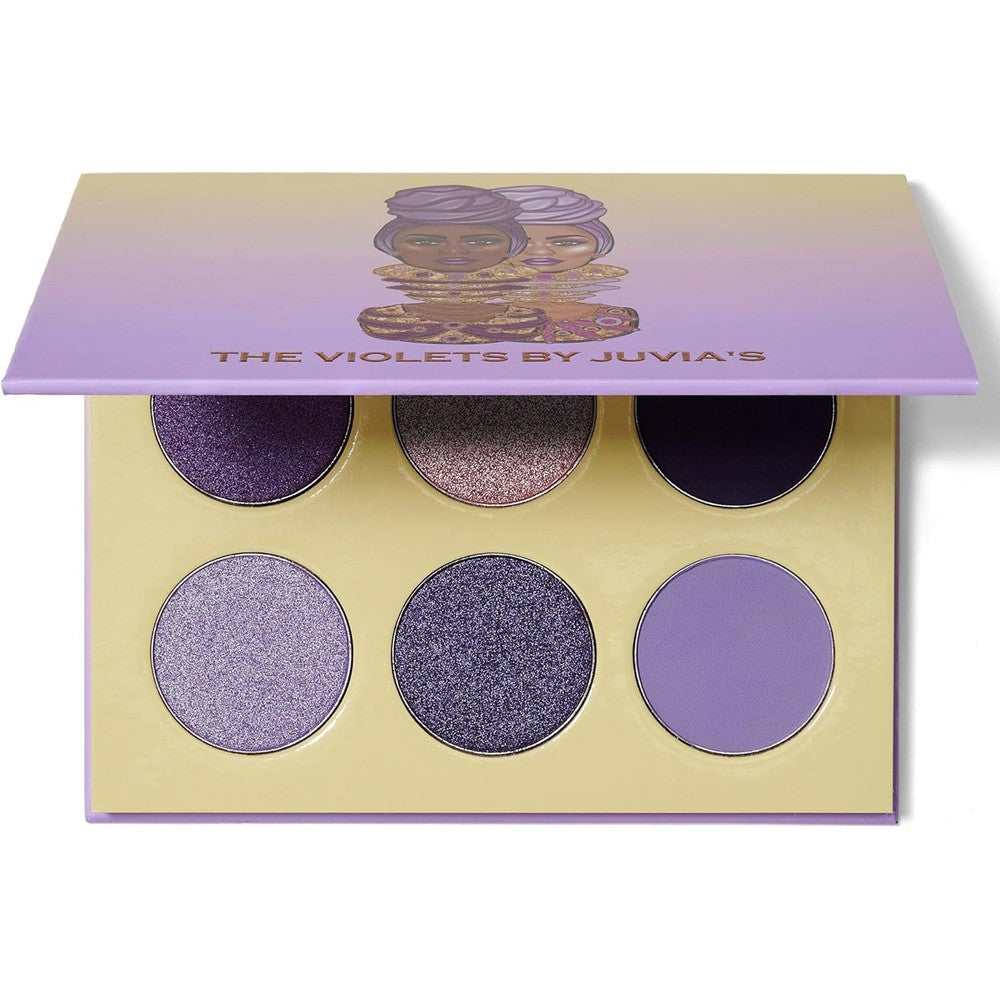 Juvia's Place The Violets Eyeshadow Palette front view of 6-shade compact