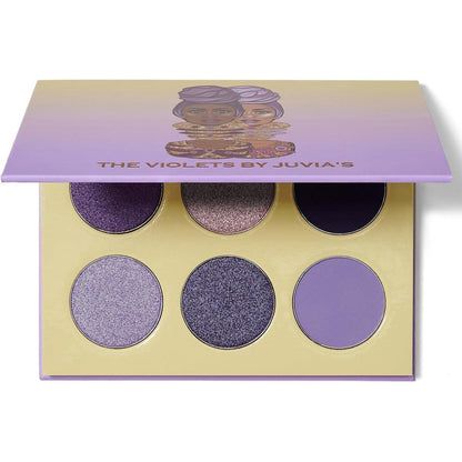 Juvia's Place The Violets Eyeshadow Palette front view of 6-shade compact