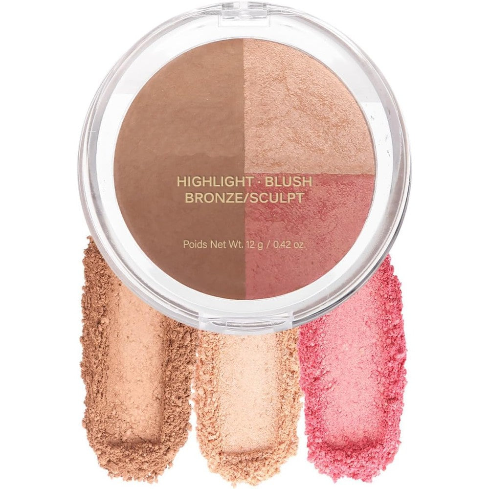 Corlo baked blush highlight bronze powder palette front view