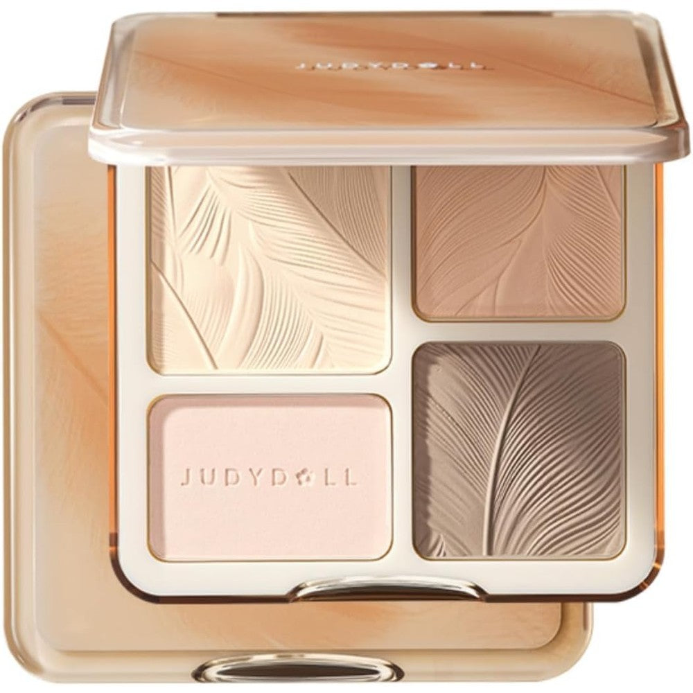 Judydoll Highlight and Contour Palette 05 Feather Glow front view compact