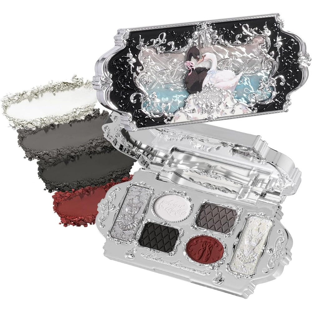 Flower Knows Swan Ballet Six Color Makeup Palette 02 Black Swan front view compact