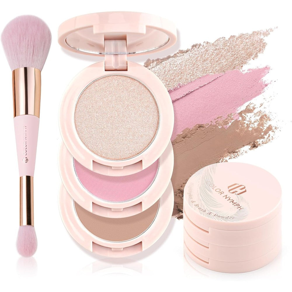 Color Nymph stackable contour blush highlighter palette front view