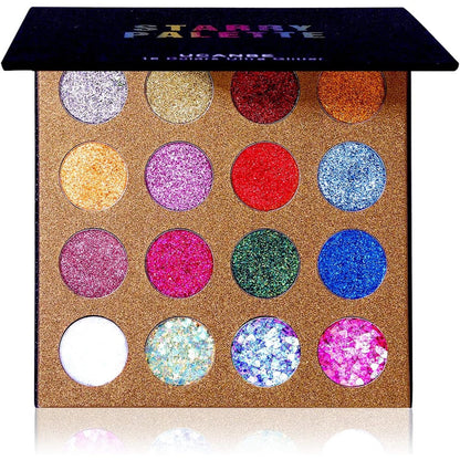 Ucanbe Pro Glitter Eyeshadow Palette 16 Colors front view