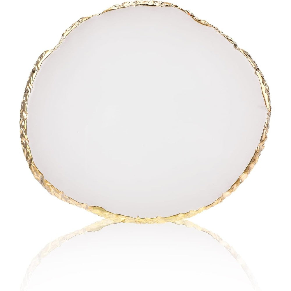 Ouligay resin art mixing palette with gold edge front view