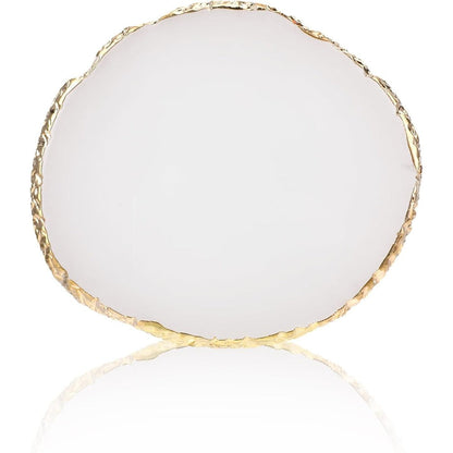 Ouligay resin art mixing palette with gold edge front view