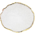 Gaosenlonk resin nail art palette front view in white with gold edge