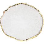 Gaosenlonk resin nail art palette front view in white with gold edge