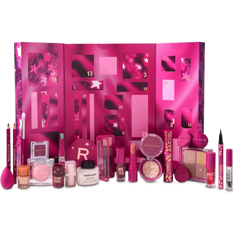 Revolution Beauty London Makeup Advent Calendar front view holiday gift set packaging