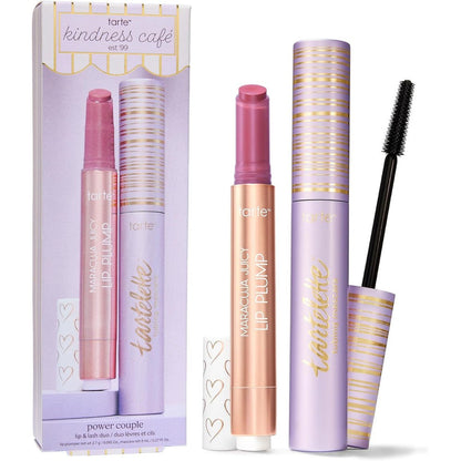 Tarte Power Couple Lip and Lash Duo front view showcasing mascara and lip plump