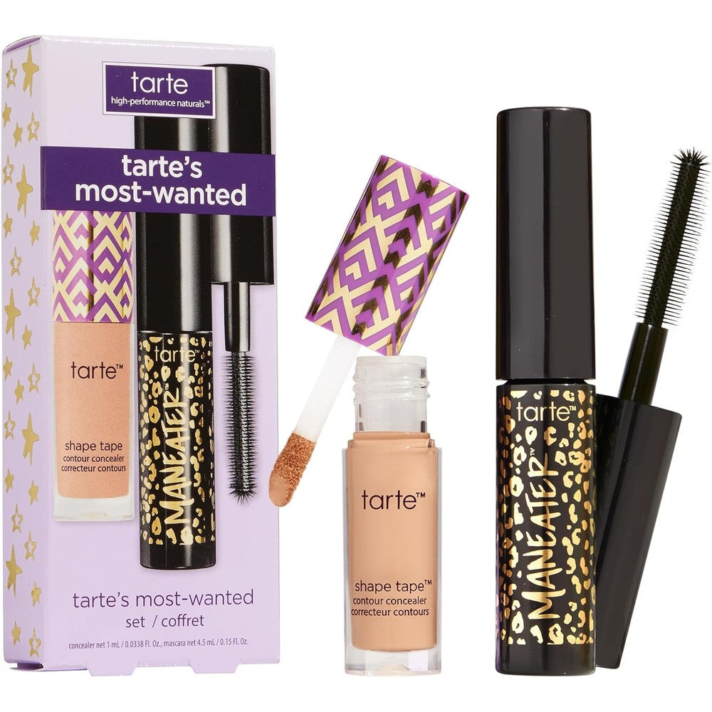 Tarte Most Wanted Shape Tape Concealer and Maneater Mascara travel duo packaging front view
