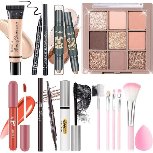 YBUETE Makeup Set Kit front view showcasing the complete eleven piece cosmetics collection.