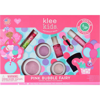 Klee Naturals Luna Star Klee Kids Deluxe Play Makeup Kit Pink Bubble Fairy front view packaging