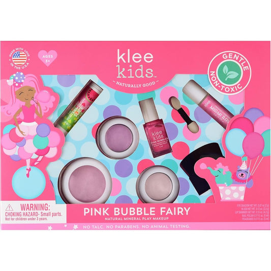 Klee Naturals Luna Star Klee Kids Deluxe Play Makeup Kit Pink Bubble Fairy front view packaging