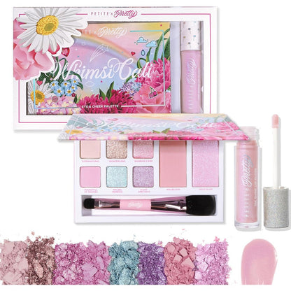 Petite 'N Pretty WhimsiCali palette and lip gloss duo front view showing pastel colors