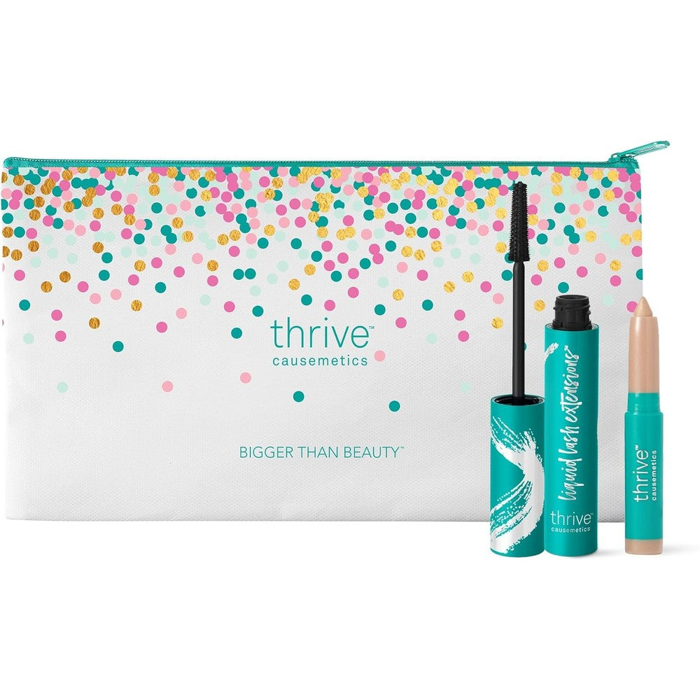 Thrive Causemetics Award Winning Duo Kit front view displaying mascara and highlighter stick