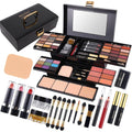 Miss Rose 58 Color Professional Makeup Palette front view of open multi-tier case.