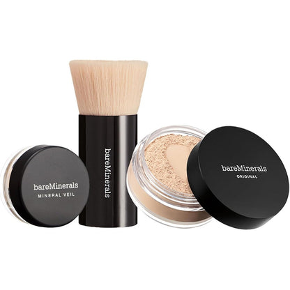 bareMinerals Original Get Started Kit front packaging showing three piece mineral makeup set